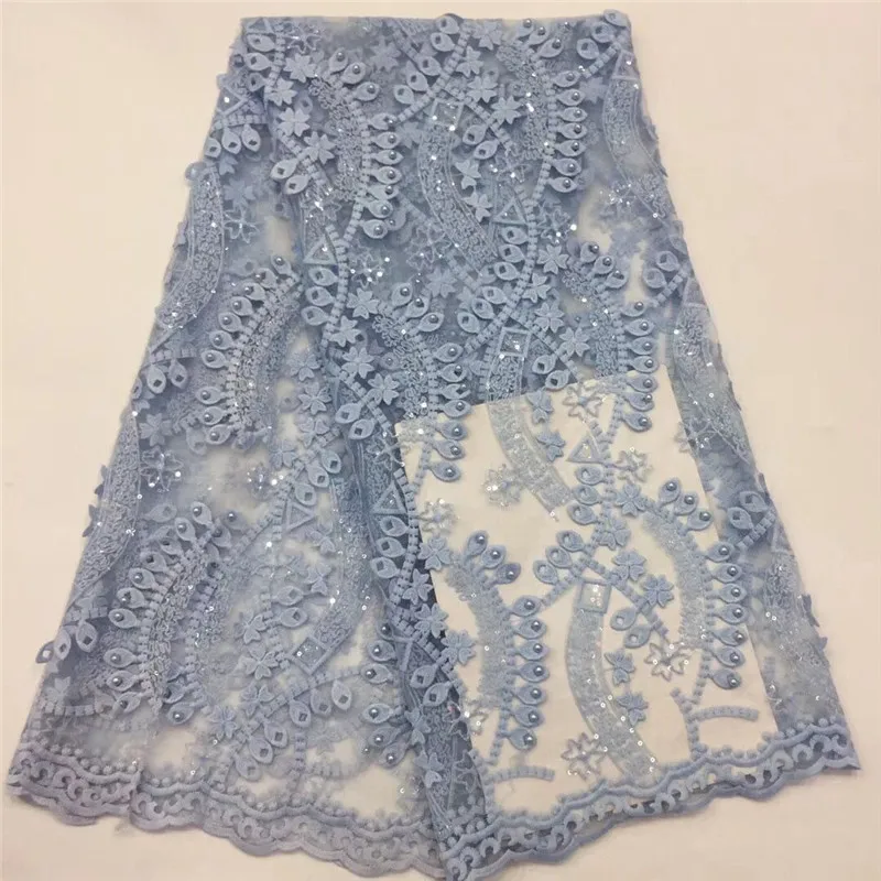 2020 Latest French Nigerian Lace Fabric High Quality Embroidered Tulle African sequins Laces Wedding | Дом и сад
