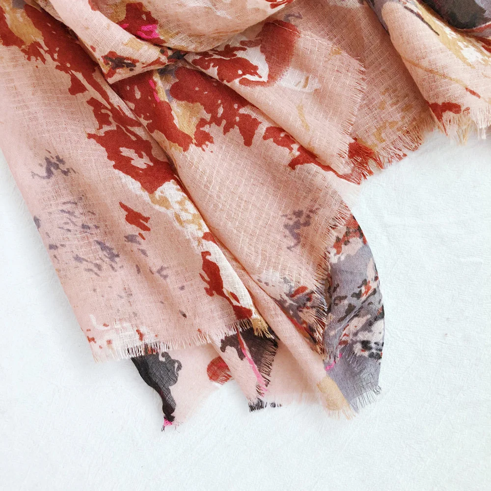 

Muslim Cotton Hijab Scarves Soft Crinkle Printing Scarf Women Shawls And Wraps Head Scarf Female Pashmina Turban Headband