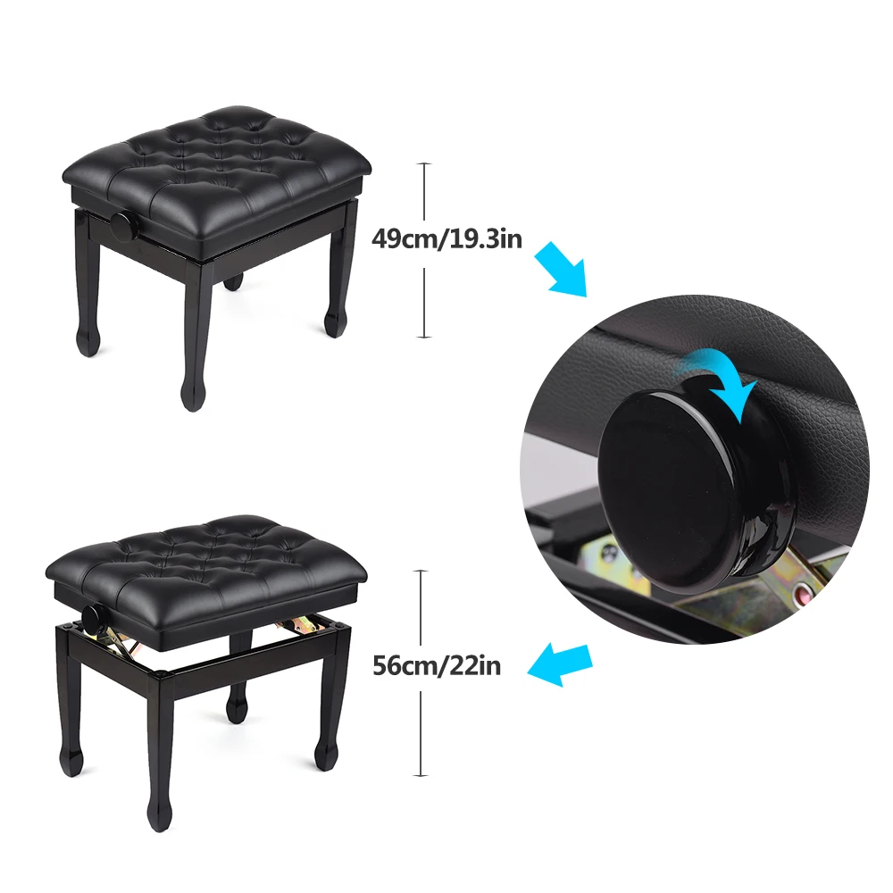 Роскошная деревянная скамейка для пианино табурет удобная мягкая подкладка