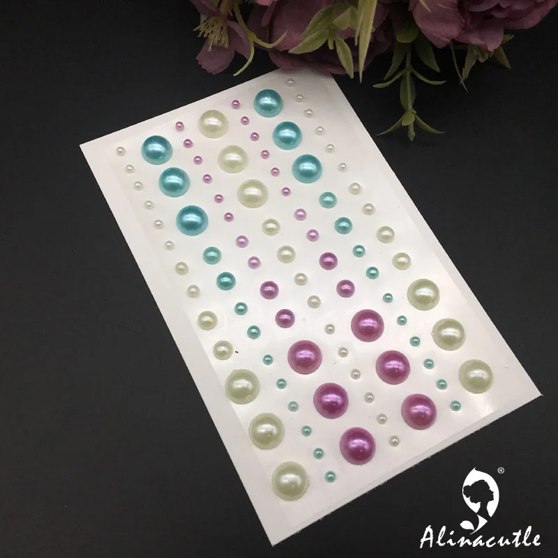 273 шт. наклейки с жемчужинами на плоской подошве &quotКамни&quot клеящиеся