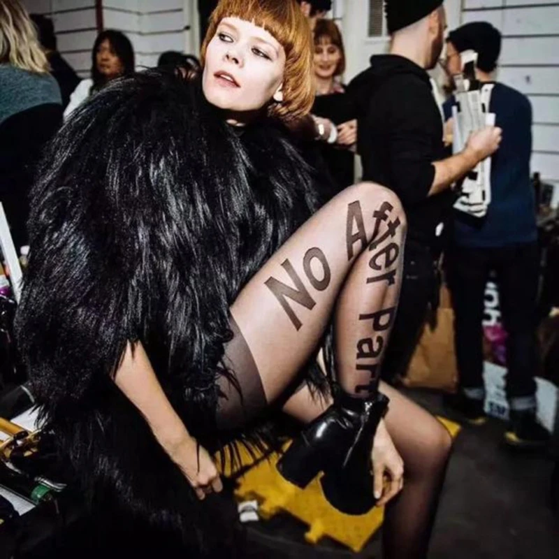 Для женщин сексуальный ультра-тонкие прозрачные колготки с рисунком и буквенным