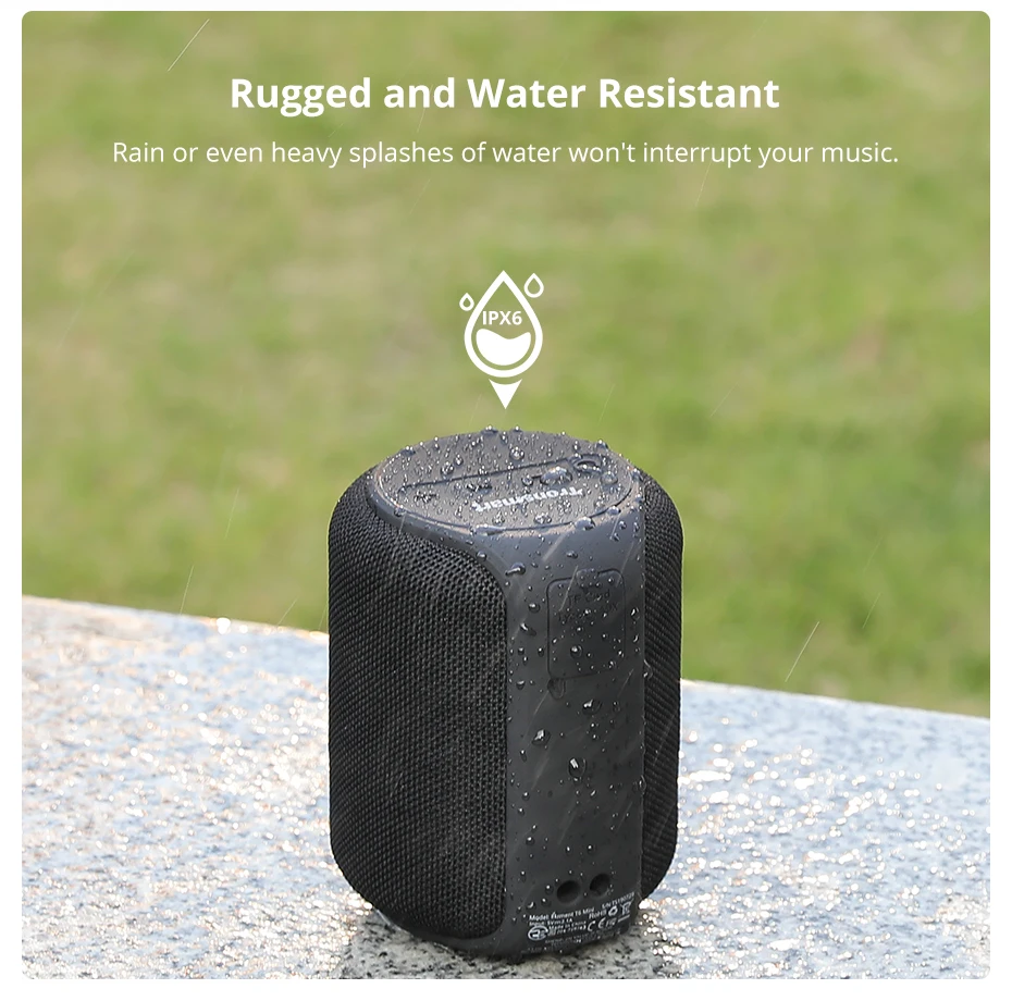 

Tronsmart T6 Mini Bluetooth Speaker Wireless Portable Speaker TWS Speakers with IPX6, Voice Assistant, 24 Hours Play time