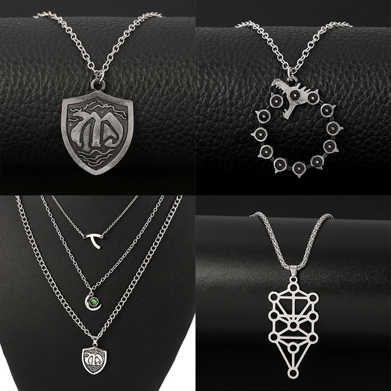 The Seven Deadly Sins of Anime MeliodasDiane Escanor Merlin Ban King Gowther Tattoo Men and Women Punk Pendant Necklace Jewelry