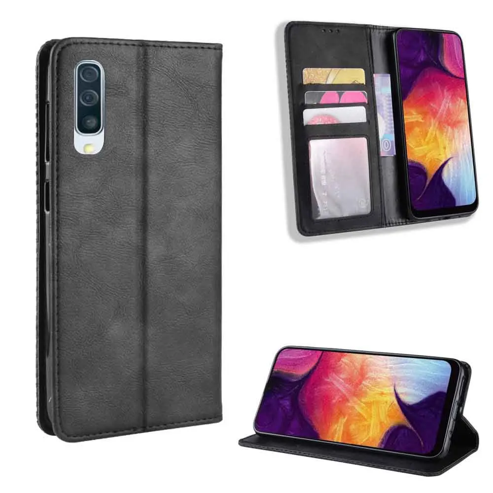 Кожаный чехол для телефона samsung A50S A40S A9S/A9 Star Pro/A9 Xcover 4S 4 G390F Чехол-кошелек с подставкой Ретро Coque
