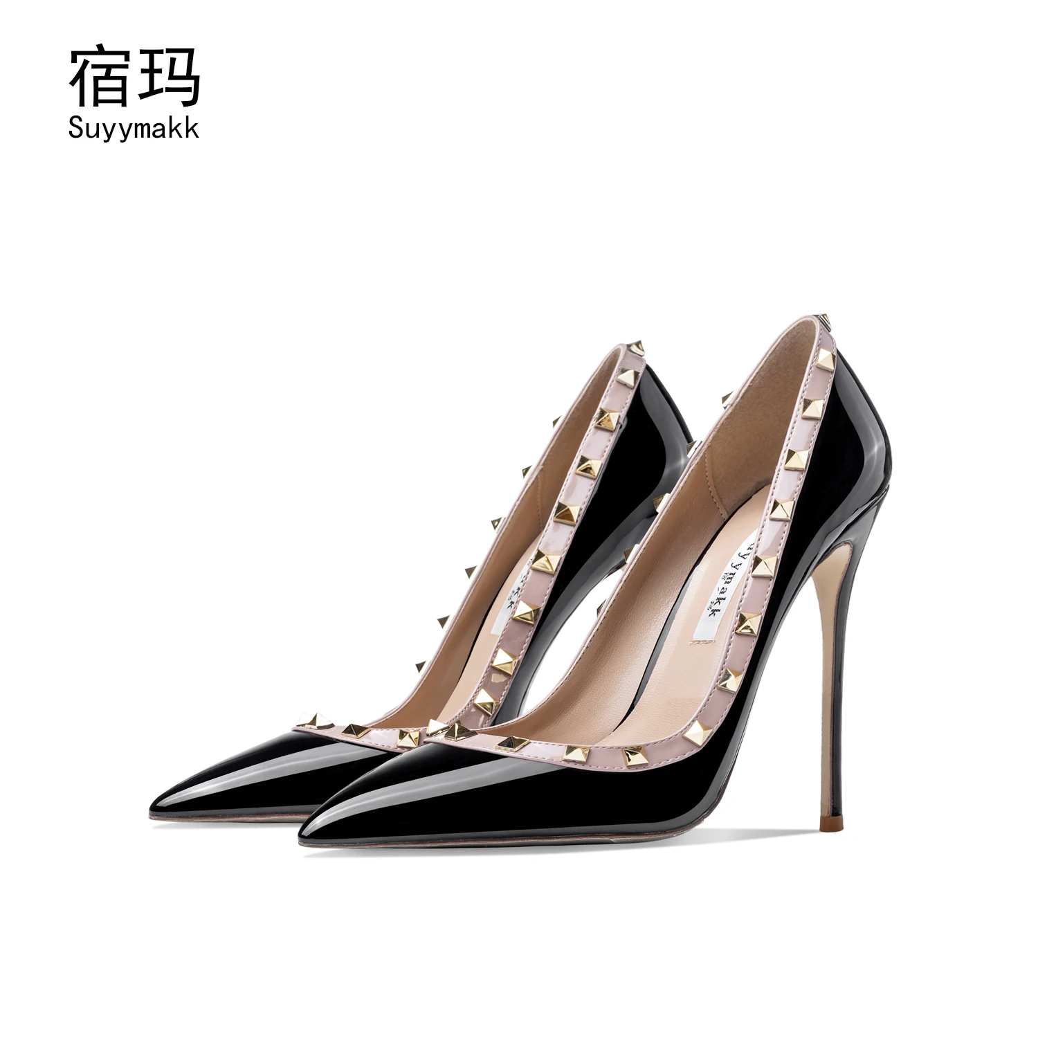 Женские туфли из лакированной кожи с заостренным носком на каблуке 10 см|Женские