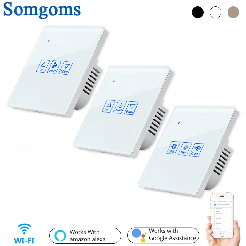 WiFi диммер/вентилятор/штора переключатель умный сенсорный совместим с Tuya APP Alexa