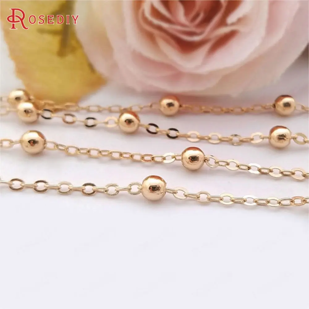 (D119)1 метр ширина 1 6 мм позолоченные латунные бусины с шариками 24 к цвета