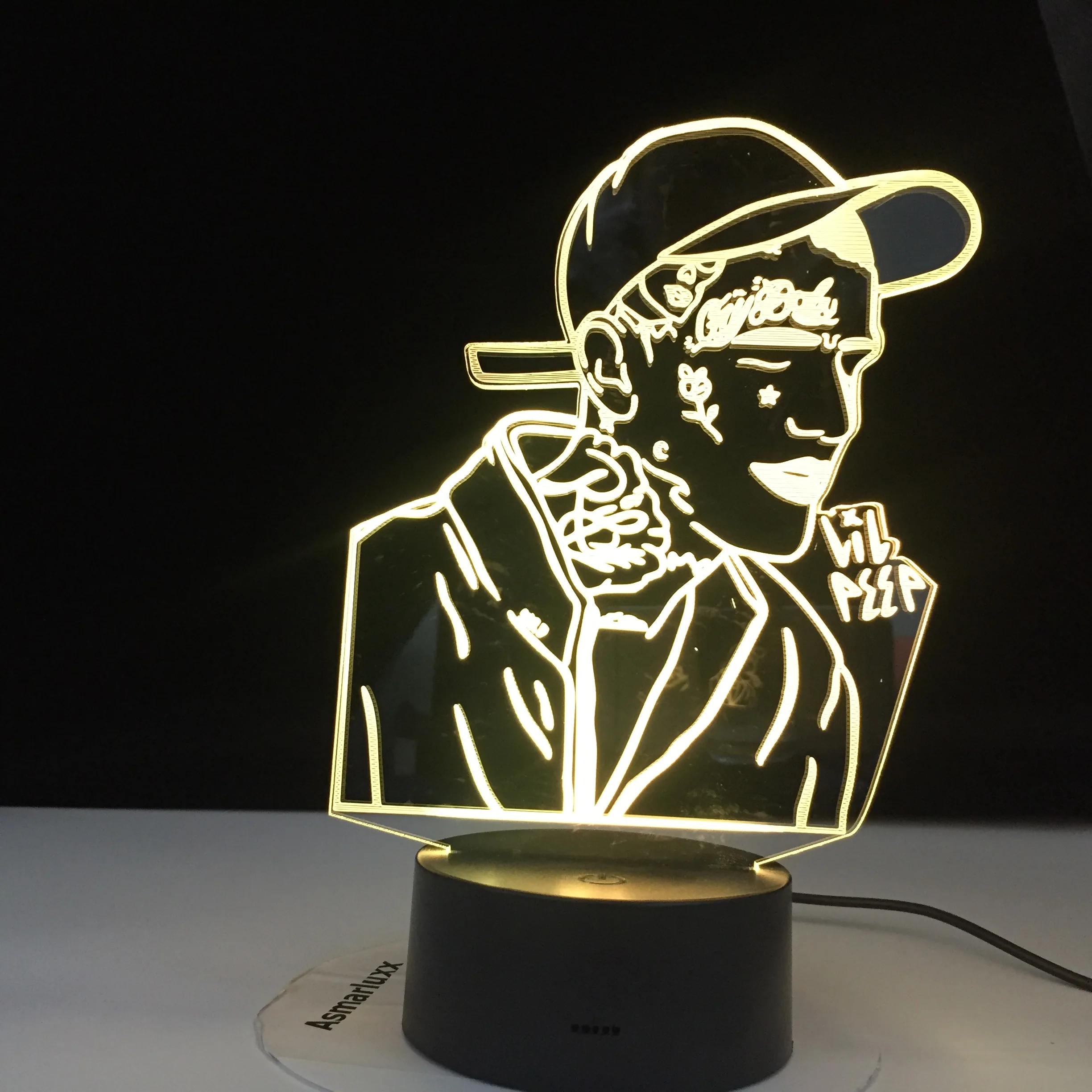 Lil открытым американские популярные реперские кепки 3D светодиодный ночной