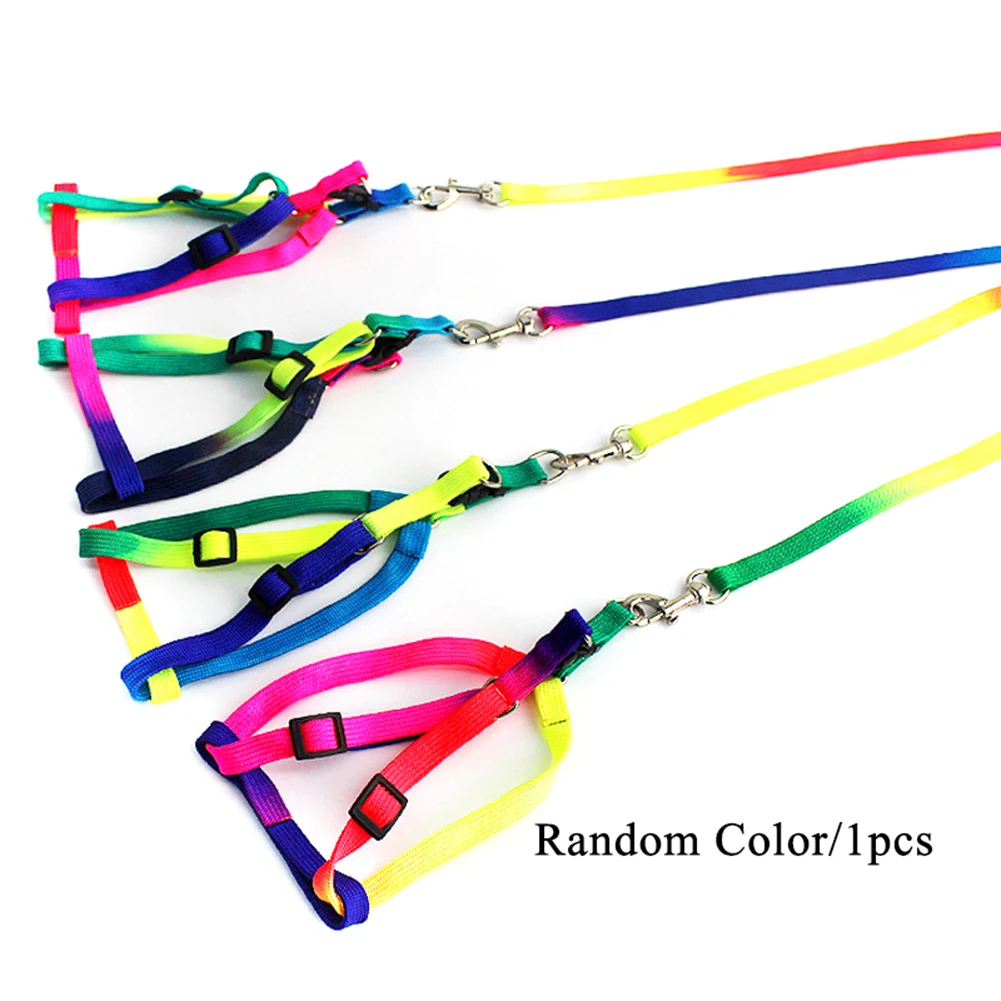 Прочный нейлоновый цветной Радужный ошейник для собак Поводок Мягкий поводок
