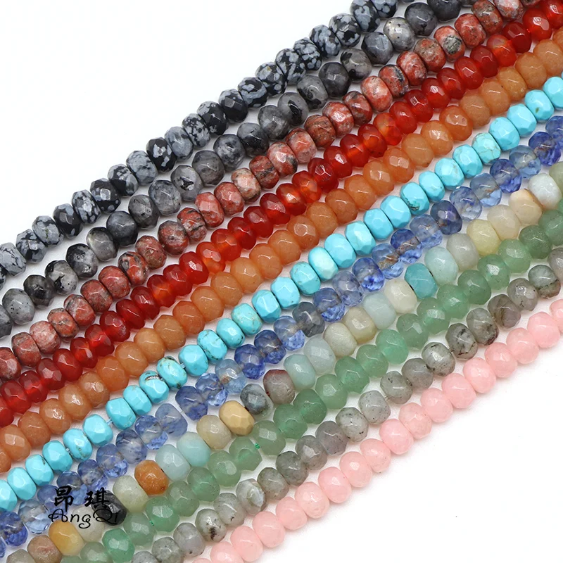 Бусины из натурального камня разноцветные сердолик оникс 4 х 6 мм | Украшения и