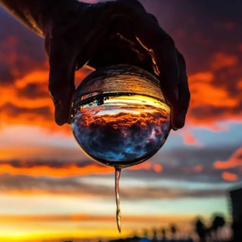 Кристально чистый шар объектива хрустальный 50 мм 80 с подставкой 2 &quotфотография