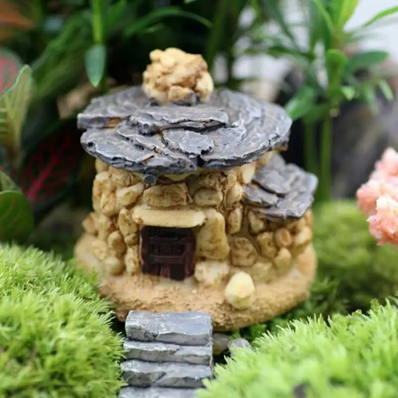 

Stone House Fairy Garden Miniature Craft Micro Cottage Landscape Decoration For Diy Resin Crafts He