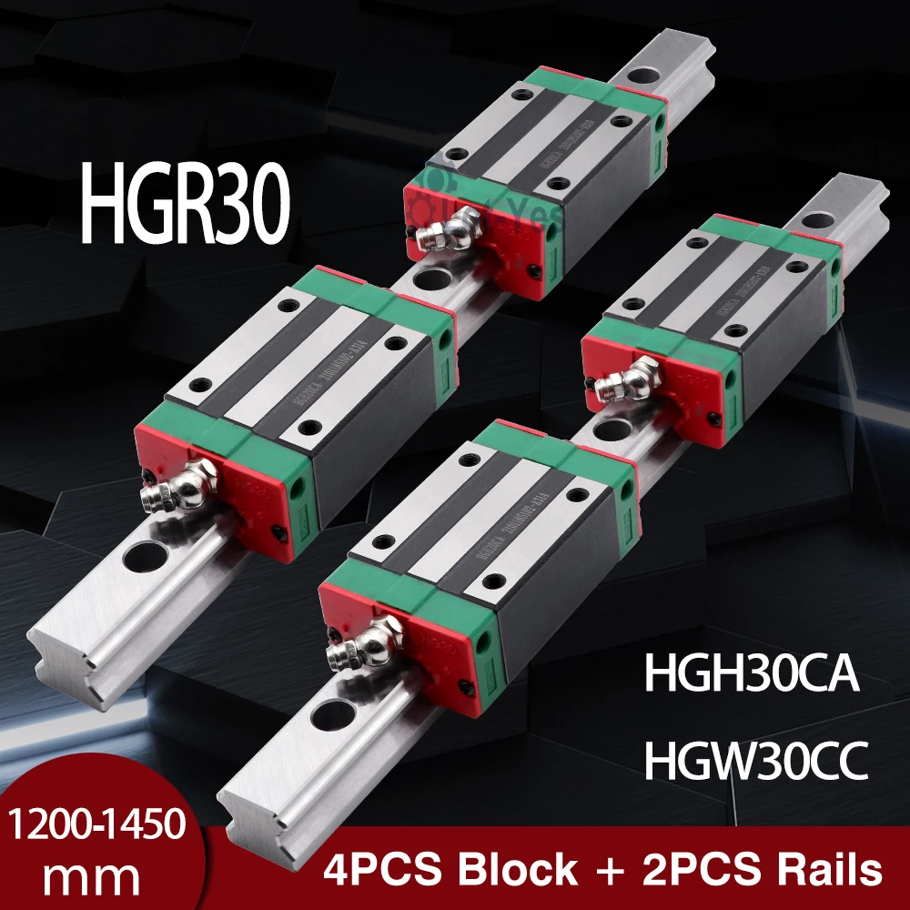 

Linear Guide Rails HGR30 Slide L 1200 1300 1400 1450 MM + HGH30CA HGW30CC Block Square Carriages For Hiwin HGR 30 CNC Router Kit