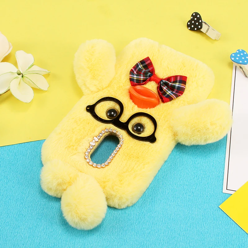 Мягкий красивый стильный чехол сделай сам с пушистой уткой защитный для телефона