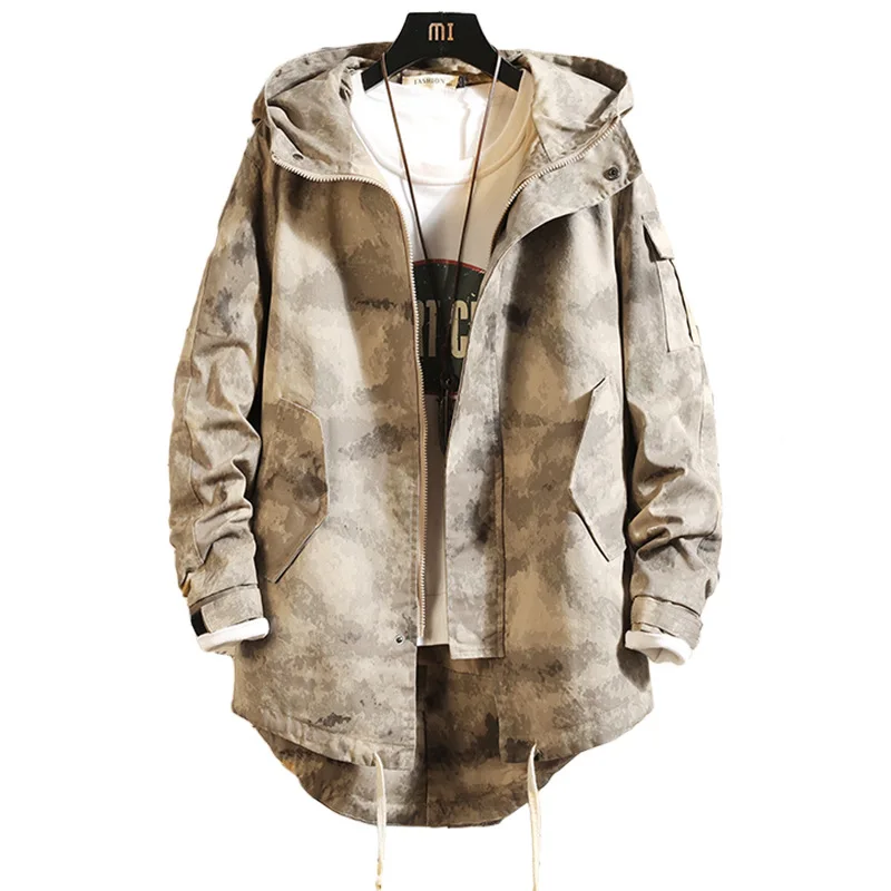 

Windbreaker Jackets Men Hooded Camouflage Jacket Mens Streetwear Casual Zipper Male Sportwear Autumn Winter Coat