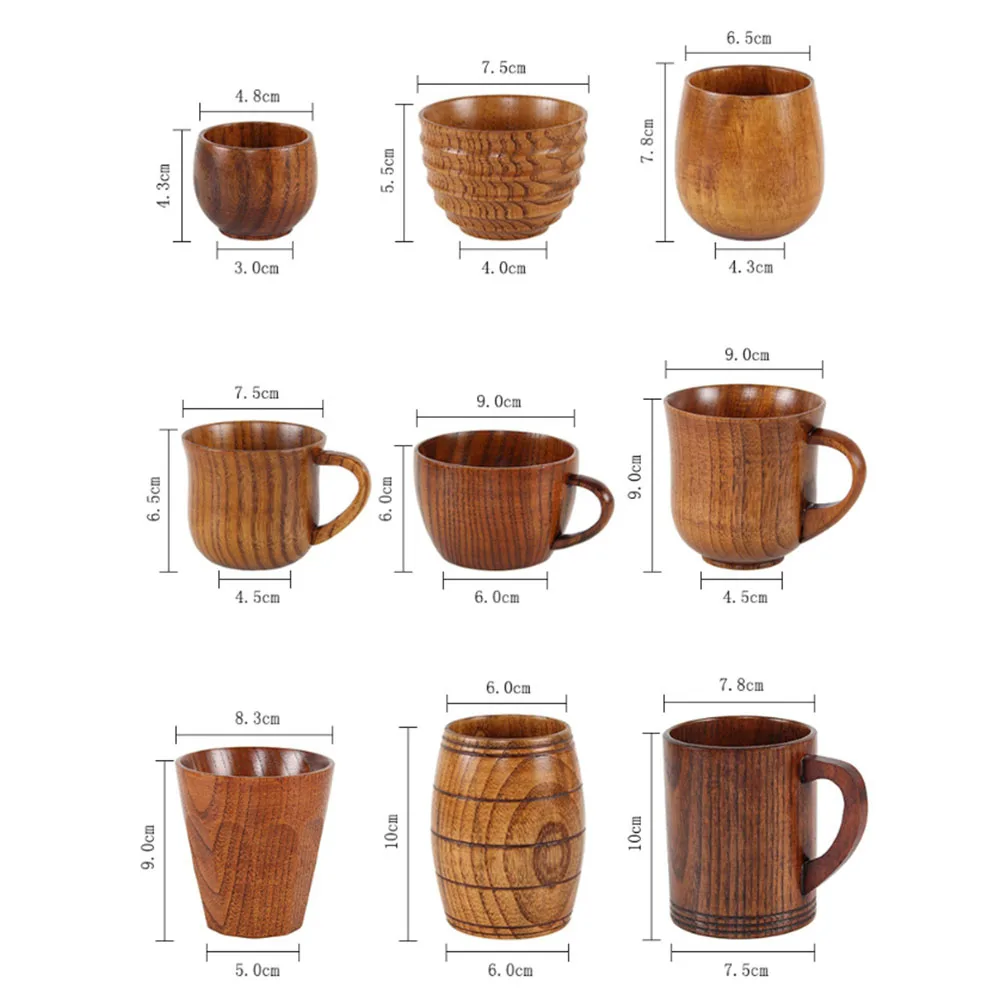 

Japanese Style Wooden Big Belly Cups Handmade Natural Wood Cup Beer Tea Coffee Milk Water Cup Kitchen Bar Drinkware Dropshipping