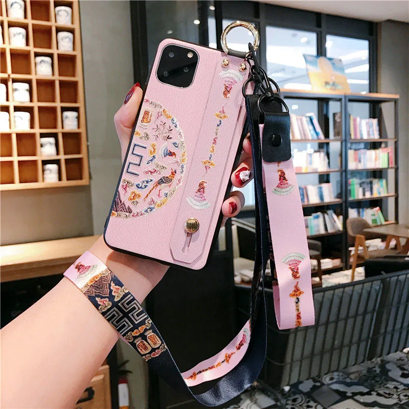 Чехол-держатель для телефона для iPhone 11 Pro XR XS MAX чехол для iPhone X 7 8 6 6s plus задняя крышка кольцо цветок ремешок тренд