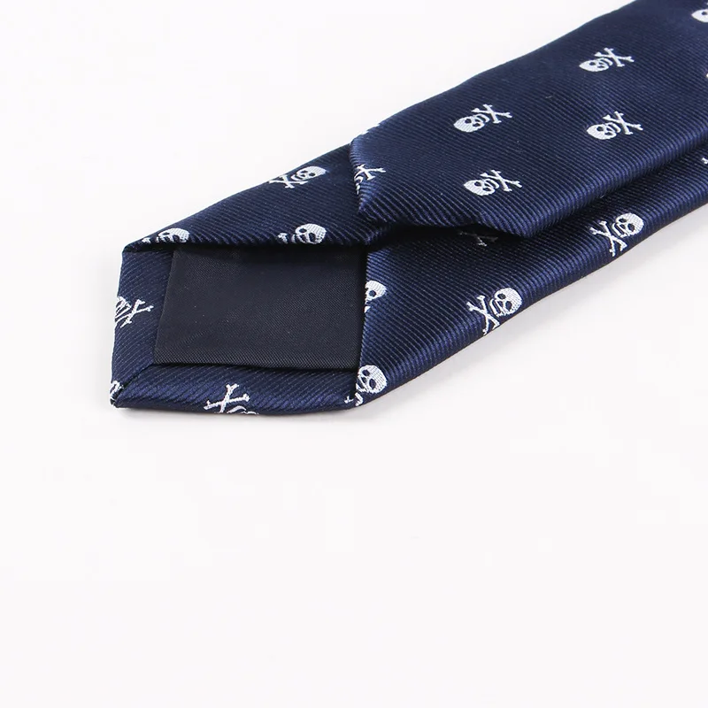 Женский Шелковый мужской галстук в виде черепа для велосипеда тонкий синий