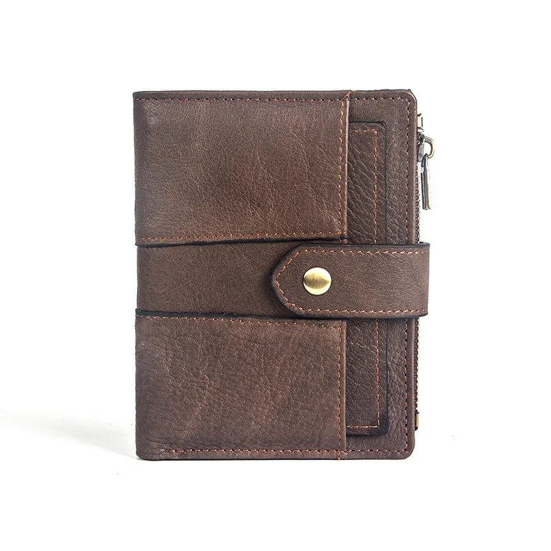 Кожаный кошелек Модный женский с рчид короткий на молнии пряжкой сумка для