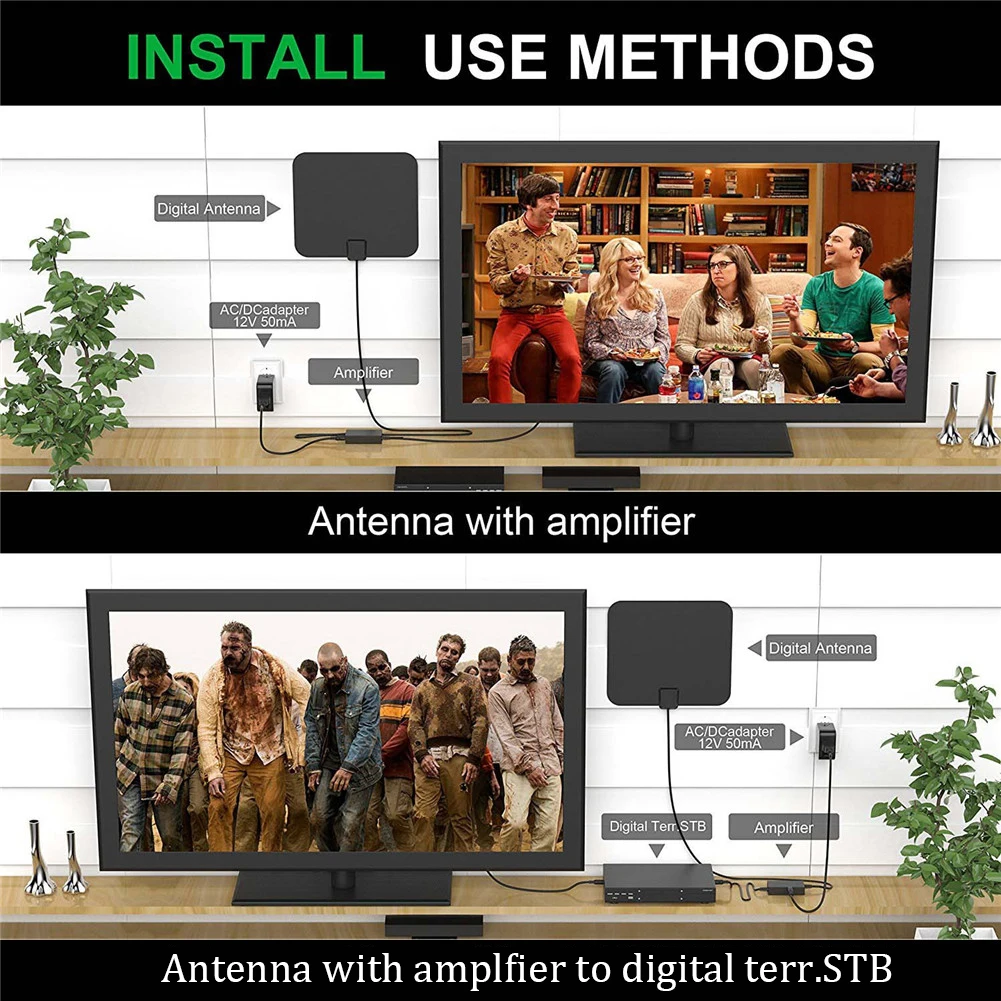 Телевизионная антенна 4K 1080P усилитель сигнала HD Digital TV для помещений диапазон 330