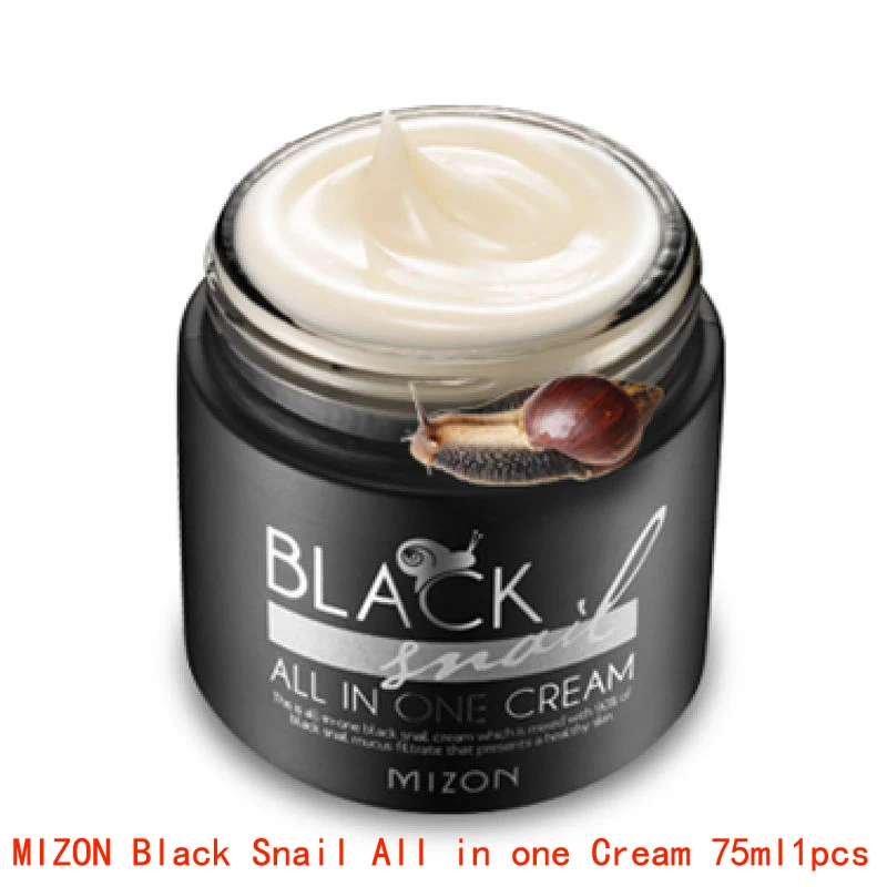 Black Snail 1pcs MIZON Black Snail все в одном крем для лица подтягивающий крем черная Улитка все в одном крем против морщин шрам лечение акне Сыворотка для лица - Цвет: Black Snail 1pcs