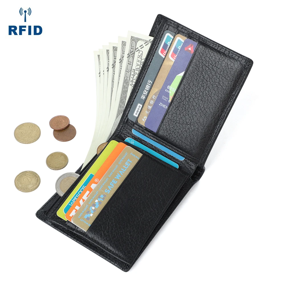 GENODERN новые деловые мужские бумажники кошелек из натуральной кожи для мужчин