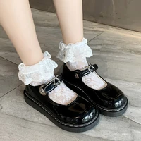 spring and autumn girls lolita shoes patent leather womens mary jane shoes platform women flat round toe womens shoes black