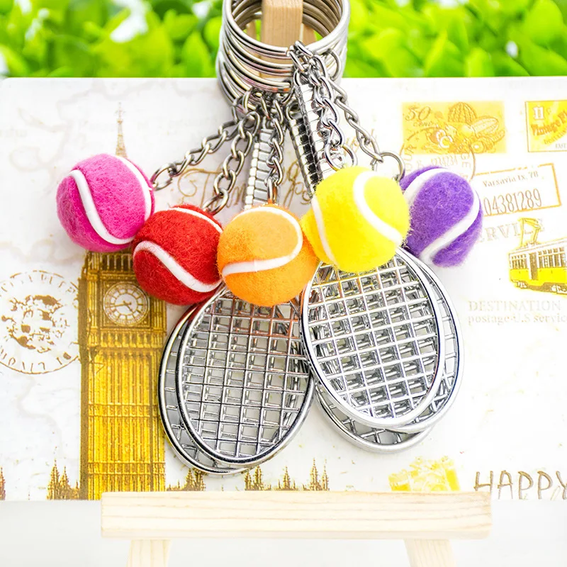 Брелок для ключей с креативной симуляцией теннисной ракетки забавный маленький