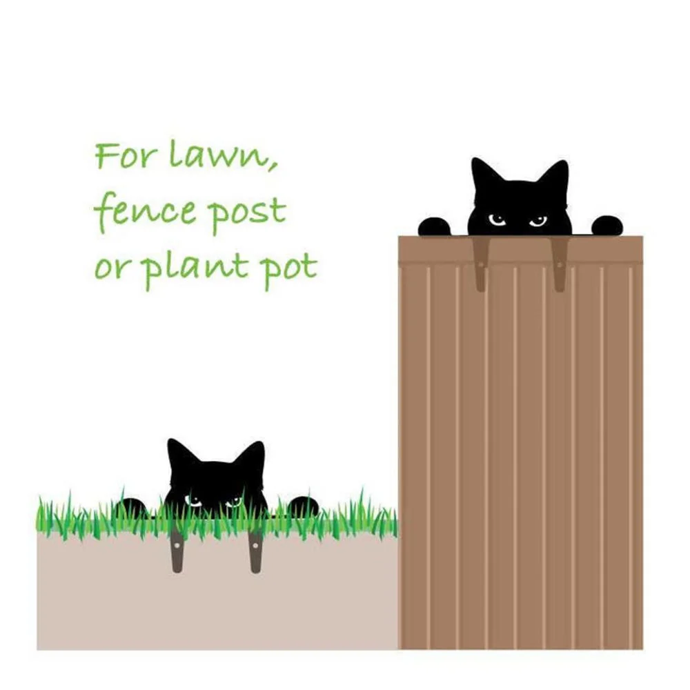 

Creativity Black Cat Garden Yard Decorations Peeping Animals Sculpture Ornament Lawn Home Decoration Animal Yard Art Gardener