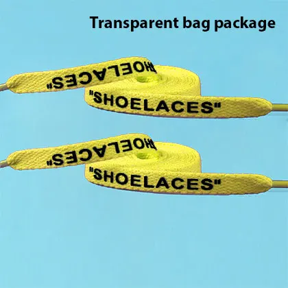 Leyou/двухсторонние шнурки с надписью «Shoelaces», белые шнурки для обуви «сделай сам», спортивная обувь на плоской подошве, разноцветные шнурки, новая мода - Цвет: Yellow2