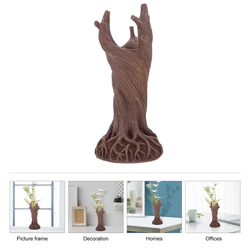 

1Pc Tree Trunk Vase Resin Plant Vase Flower Arrangement Container for Home