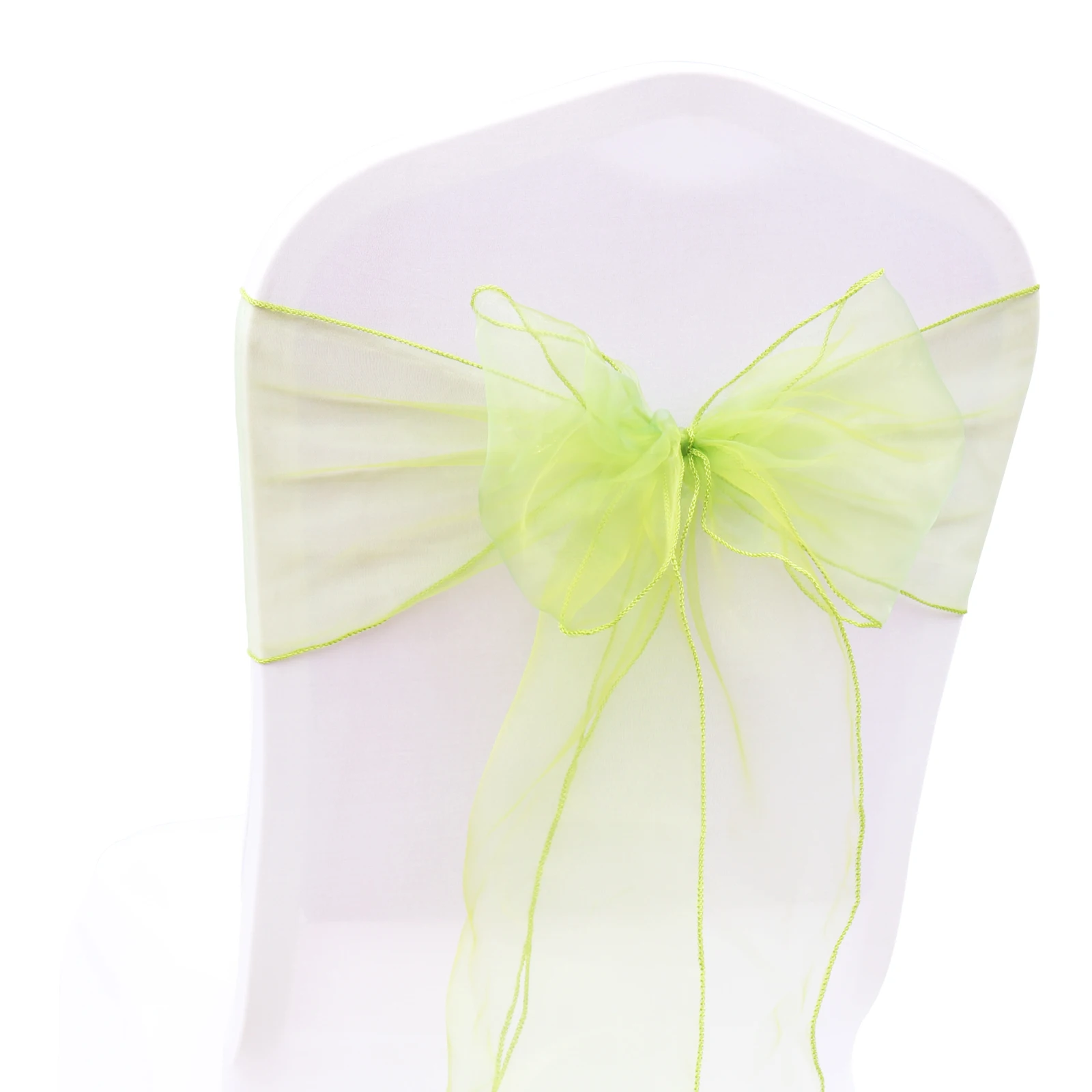 100 шт./компл. Топ с поясом из органзы распродажа свадебное кресло бантиком для