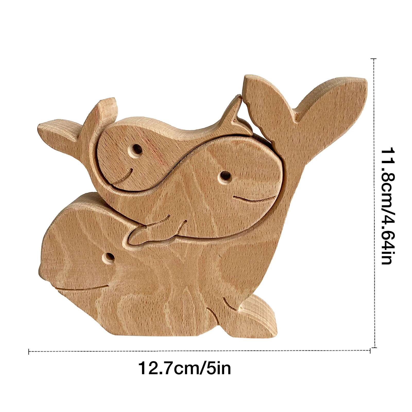 

In Love Whales Pendant Gifts Home Living Room Sculpture Decor Desktop Wooden Ornaments Lovers Decoration Whale Family Ornaments