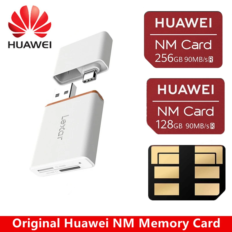 Huawei Nano Memory Card 128GB/256GB/NM Flash Card/NM/Micro/SD USB Flash Memory Card Lexar Card Reader 20X Pro P30 P40 Pro series
