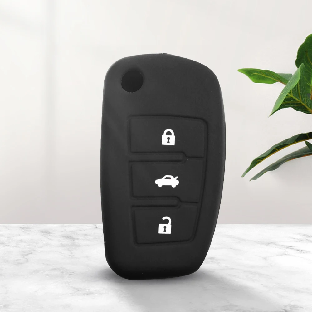 Складной силиконовый чехол KEYYOU с 3 кнопками для Audi A3 A4 A6 A8 TT|key fob holder|fob coversilicone key |