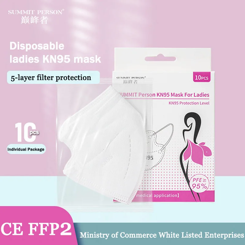 

10-200pcs Disposable Kn95 Mask 5 Layers With Melt Blown Cloth Breathable Dustproof Ffp2 Ladies Face Masks Mascarillas