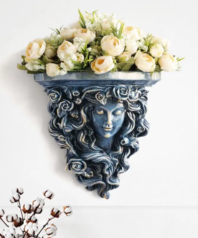 

EUROPEAN CERAMIC WALL HANGING VASE+ARTIFICIAL FLOWER SET HOME LIVINGROOM WALL MURAL ORNAMNET HOTEL WALL STICKER CRAFT DECORATION