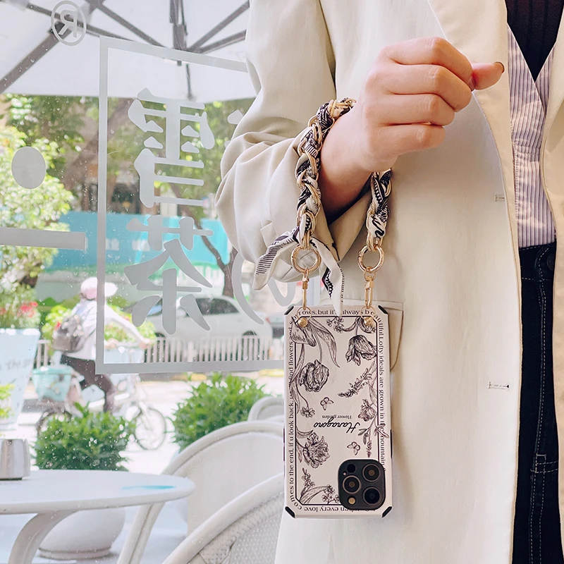 Роскошный корейский чехол для телефона в стиле ретро с изображением цветов