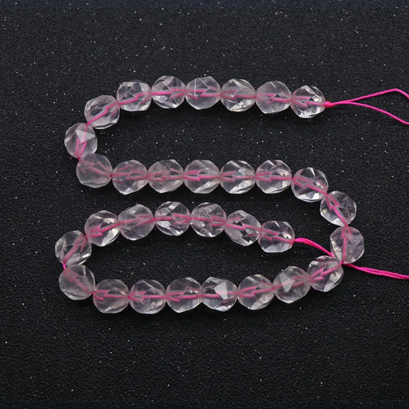 

8~12mm Natural Ice Kinds Pink Crystal Stone Irregular Faceted Loose Beads Jewelry Making DIY Bracelet Necklace Accessories 15''