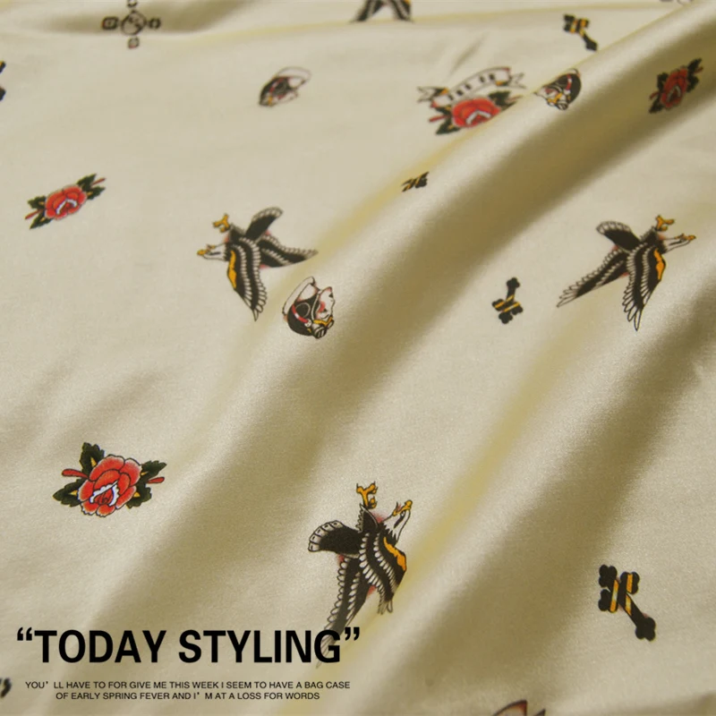 Шелковое Хлопковое платье 19 momme большая широкая красная роза Орел атласная