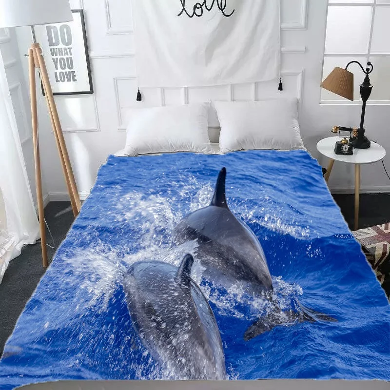 Одеяло для дома с изображением дельфина одеяло кровати и уличное дорожное детей