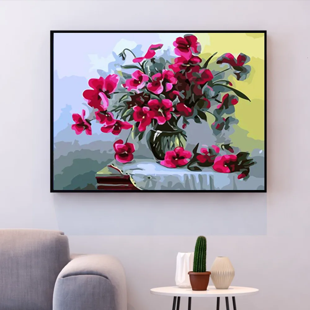 HUACAN краски по номерам цветы картины холст DIY масляные краски ing для гостиной стены Искусство украшение дома подарок