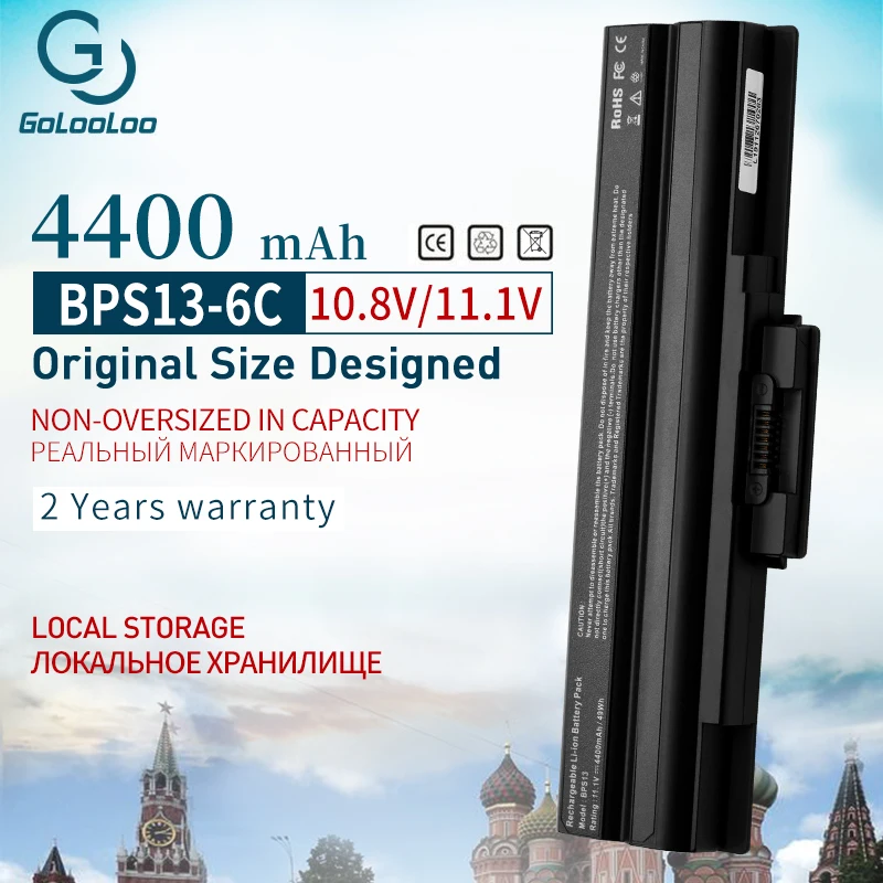 Golooloo 4400 мАч аккумулятор для ноутбука SONY VAIO VGP BPS13/S BPS13A/S BPS21/S BPL21A/S BPS13A/B