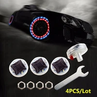 4pcs solar car wheel tire air valve cap light with motion sensors colorful led tire light for all car motorcycles bicycles dj