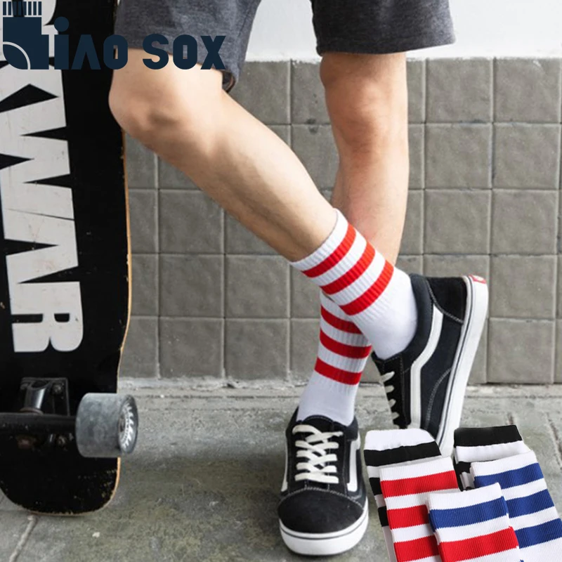 Хлопковыетолстые короткие носки 3 три полосатая Подушка старые Школьные мужские