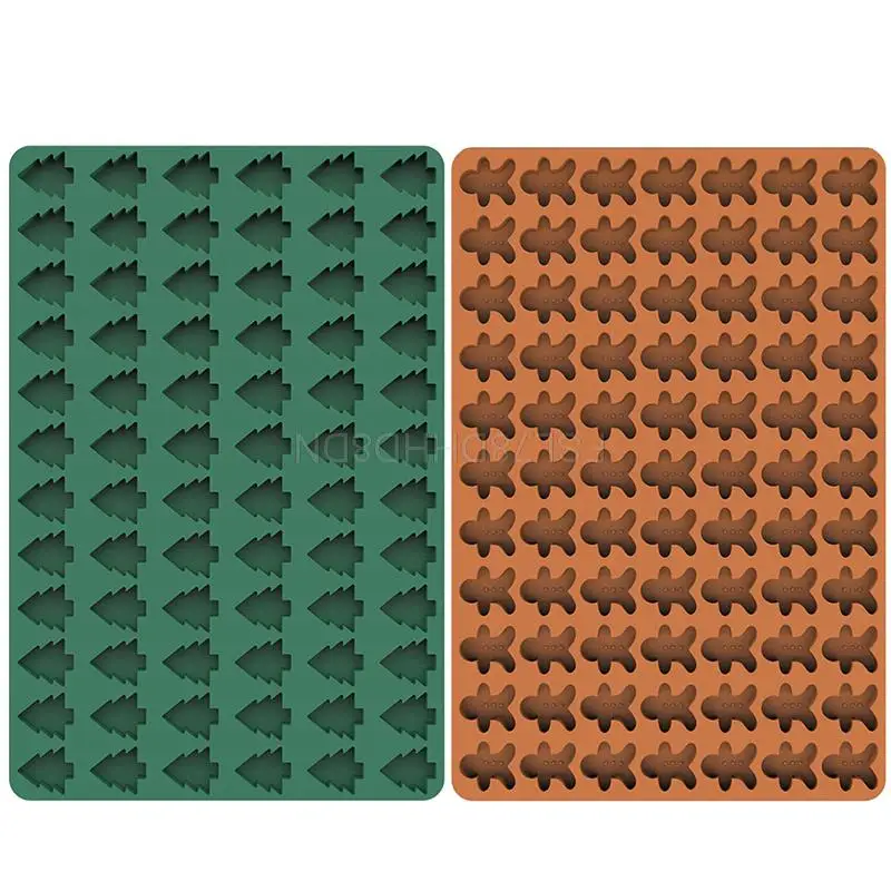 

72 Holes Christmas Tree Gingerbread Man Silicone Mold Cake Baking Decor Tools