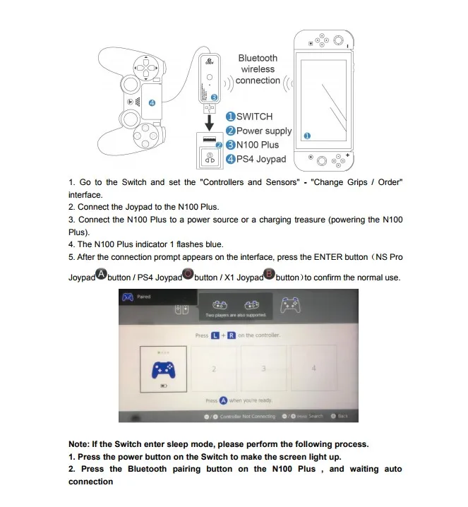 Coov N100 плюс для PS4/xbox один Беспроводной контроллер конвертер адаптер пк nintendo Switch NS
