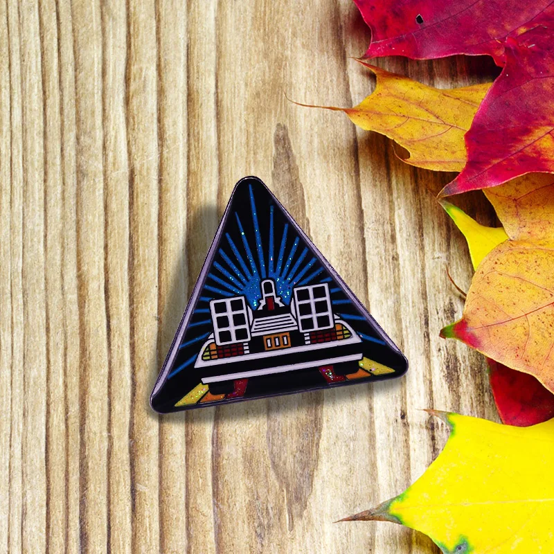 DeLorean time machine enamel pin Doctor Emmett Brown Marty McFly Time travel to the future and past brooch | Украшения и