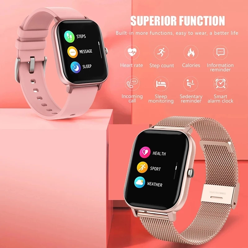 

2021 New Full Touch Screen Smart Watch Men Women Sports Multifunction Heart Rate Monitoring Fitness Smartwatch for Xiaomi Huawei