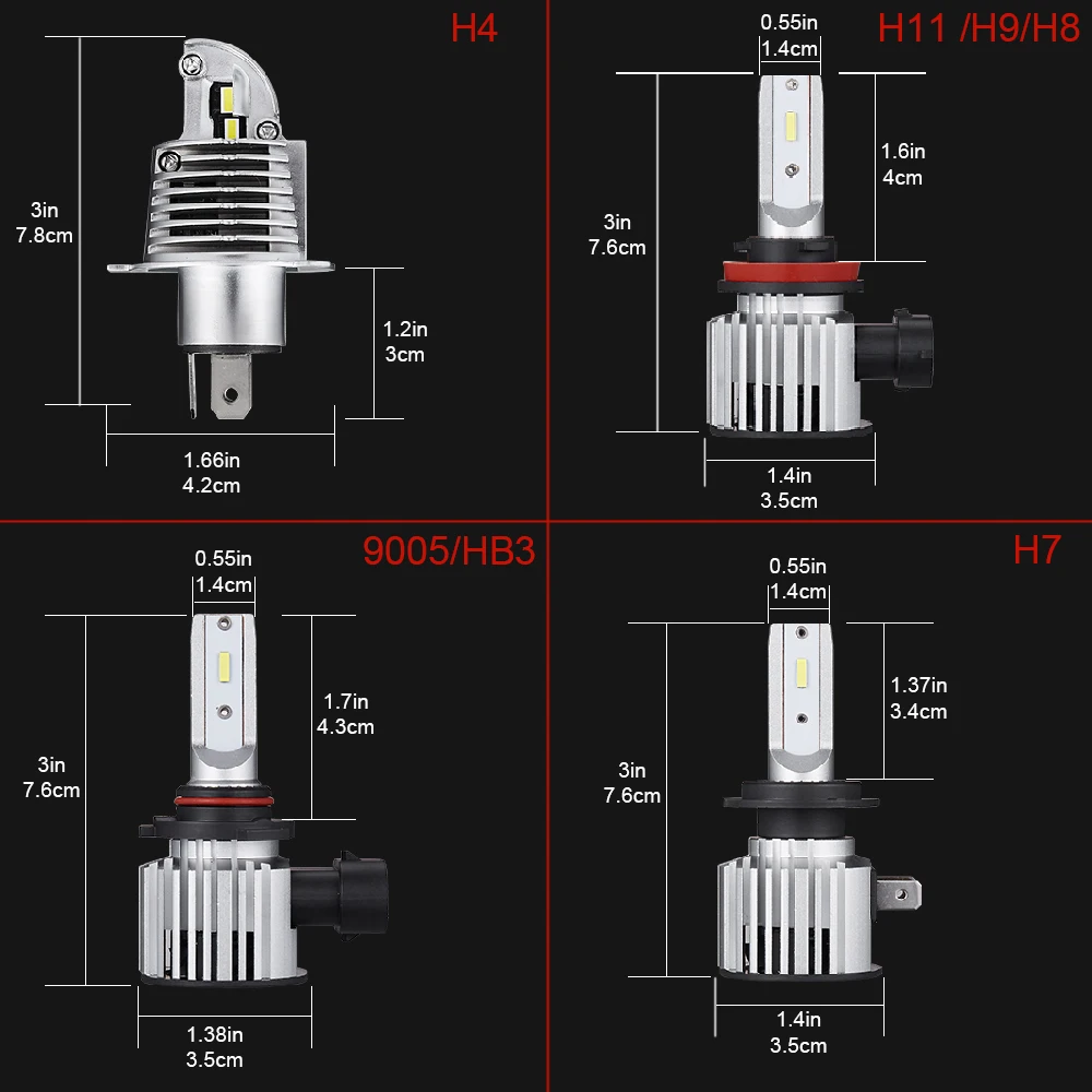 Автомобильные фары H4 светодиодный HB2/9003 Hi/Lo H7 H11 9005 HB3 9006 HB4 60W Светодиодный фонарь